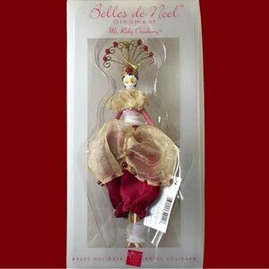 Russ Belles de Noel MS RUBY CRANBERRY Hand Painted Xmas Ornament by RUSS BERRY